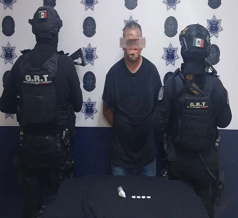 GRUPO DE REACCIÓN TORREÓN DETIENE A HOMBRE CON DROGA EN RESIDENCIAL&nbsp;CUMBRES
