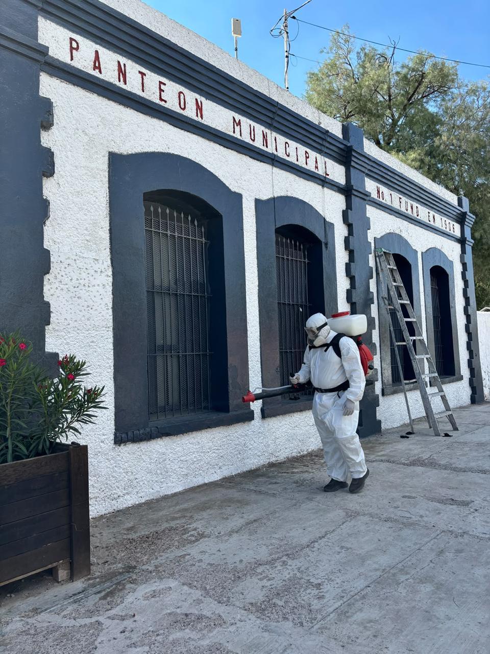 REFUERZAN ACCIONES DE FUMIGACIÓN Y CONTROL DE PLAGAS; EXTIENDEN JORNADA A PANTEÓN MUNICIPAL  