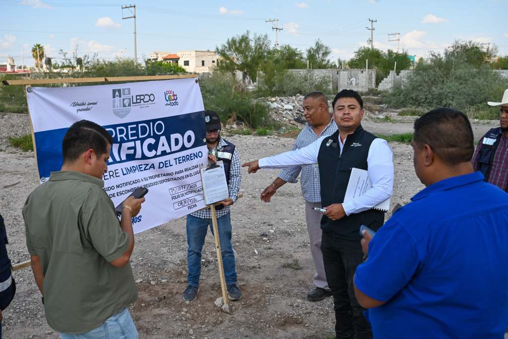 NOTIFICAN A PROPIETARIOS DE LOTES BALDÍOS POR FALTA DE LIMPIEZA