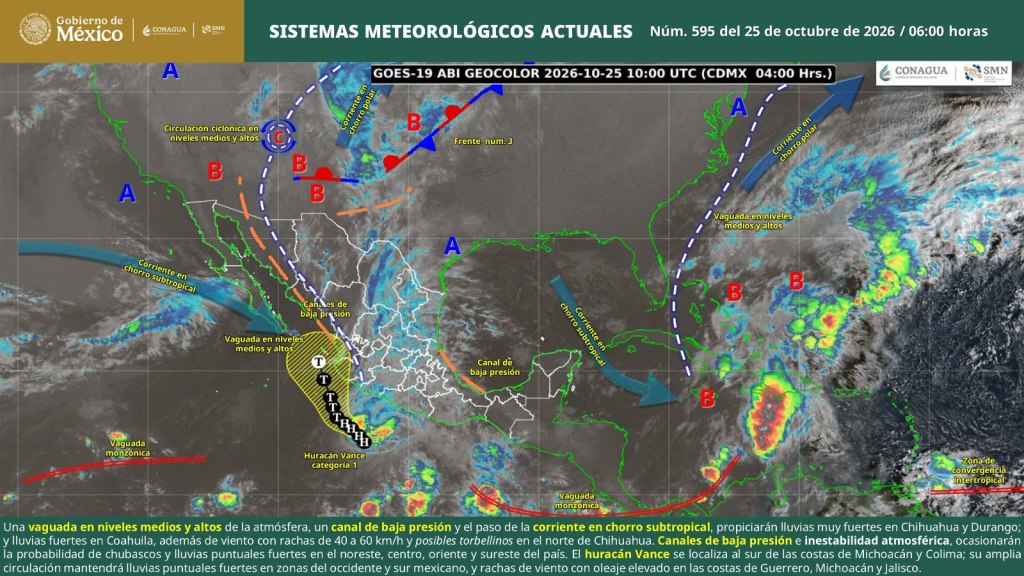 PRONOSTICAN LLUVIAS FUERTES, DESCARGAS ELÉCTRICAS Y RACHAS DE VIENTO DE HASTA 60 KM/H EN COAHUILA
